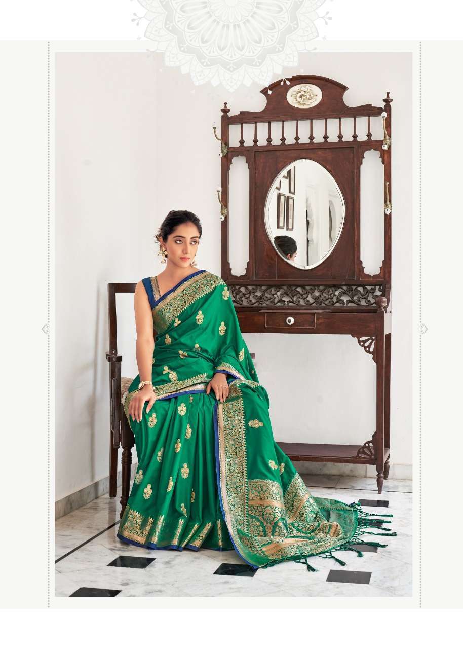 RAJYOG ANANYA SILK WEAVING SAREE WITH CONTRAST BLOUSE PATTERN