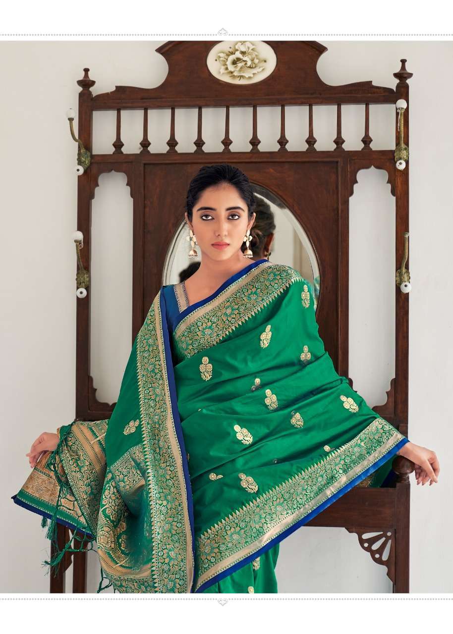 RAJYOG ANANYA SILK WEAVING SAREE WITH CONTRAST BLOUSE PATTERN