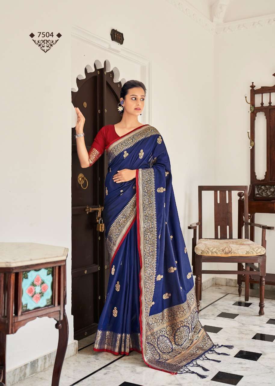 RAJYOG ANANYA SILK WEAVING SAREE WITH CONTRAST BLOUSE PATTERN