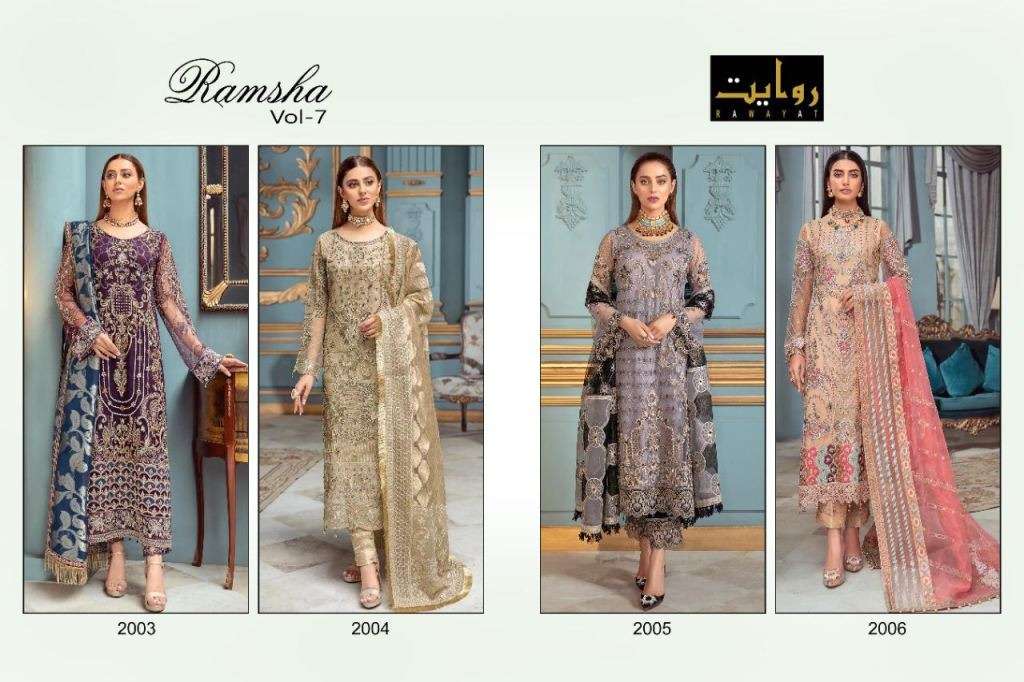 RAWAYAT RAMSHA VOL 7 GEORGETTE EMBROIDERY PAKISTANI SALWAR KAMEEZ
