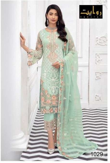 RAWAYAT RANGOON VOL 3 GEORGETTE EMBROIDERY PAKISTANI SUITS