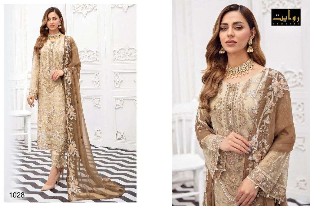 RAWAYAT RANGOON VOL 3 GEORGETTE EMBROIDERY PAKISTANI SUITS