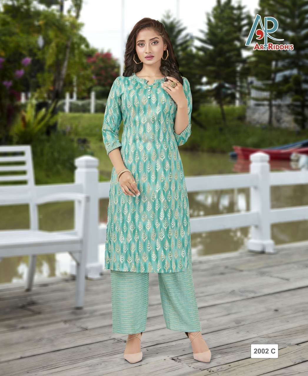 Reyon capsule kurti with plazzo by ARTRIDDHS 3