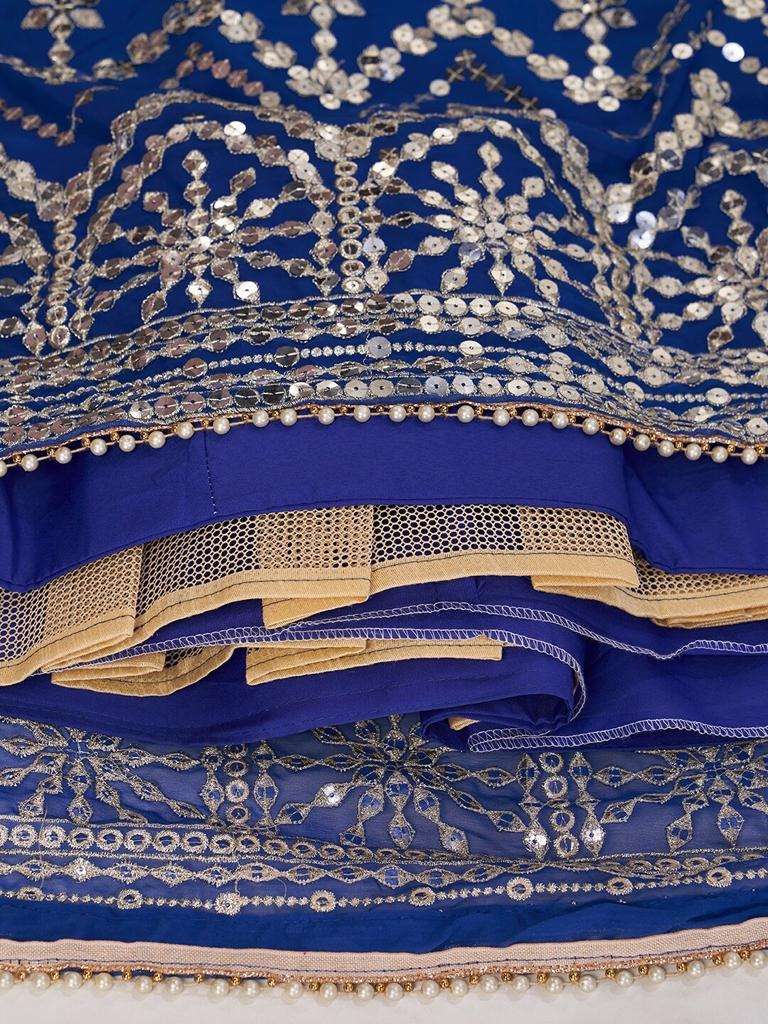 Royal Blue Sequence Embroidered Georgette Sangeet Special Lehenga Choli