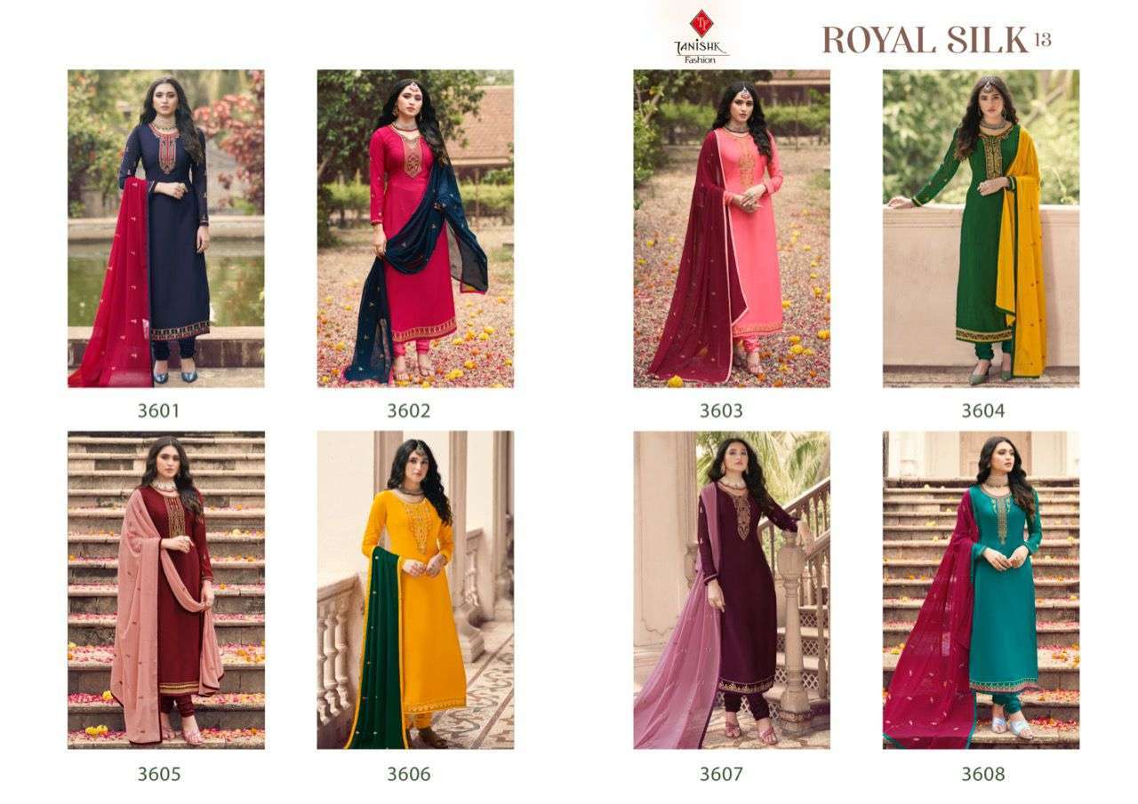 ROYAL SILK VOL 13 BY TANISHK FRENCH CRAPE DESIGNER SALWAR KAMEEZ