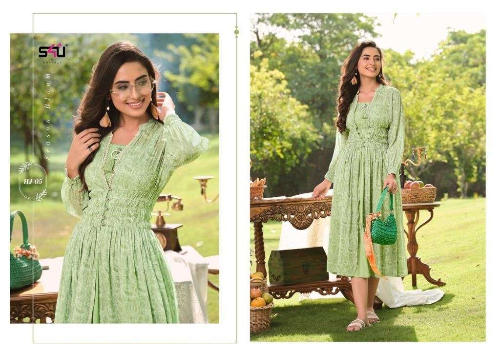 S4U HELLO JACKET VOL 7 SEQUINS GEORGETTE DESIGNER KURTI WITH JACKET
