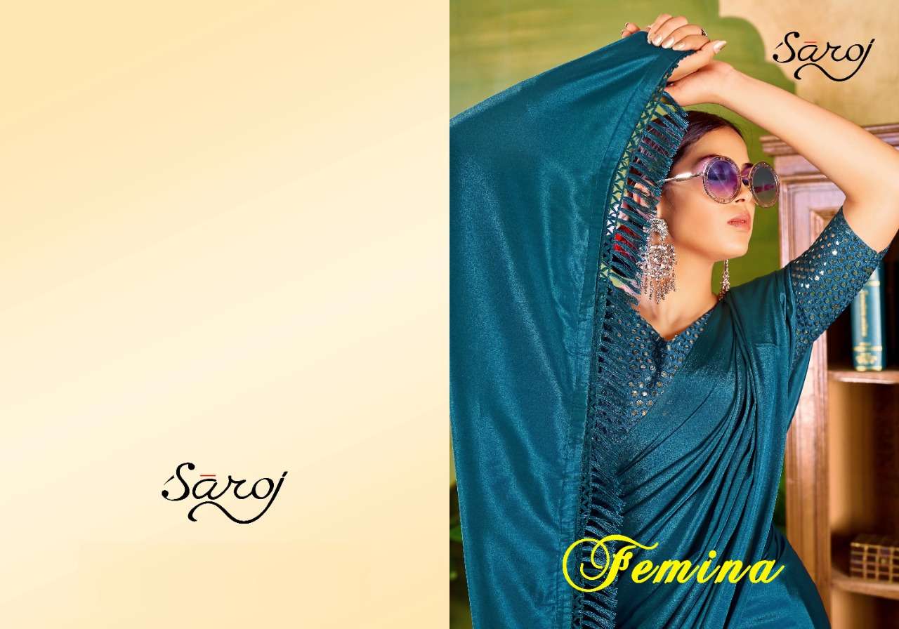 saroj Femina  Crape Silk with pallu Zalar