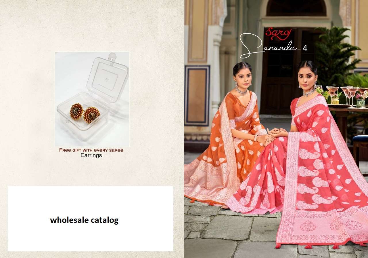 Saroj sarees presents Sananda Vol-4 soft cotton sarees in surat