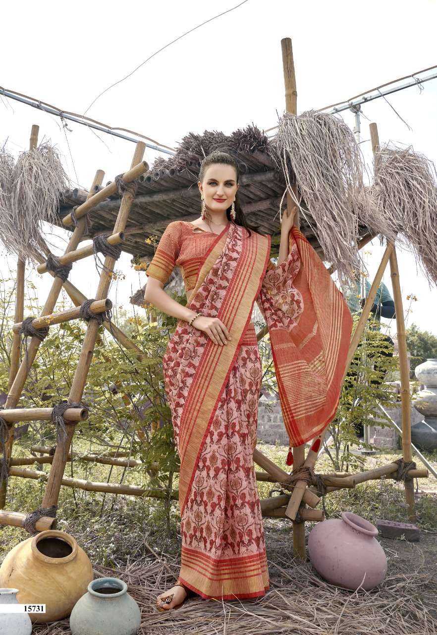 SHAKUNT WEAVES MEENA LINEN SAREE ONLINE SUPPLIER