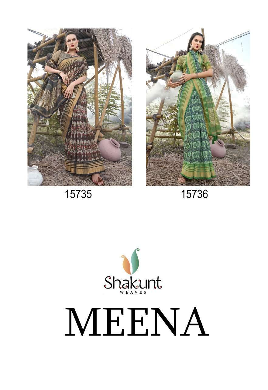 SHAKUNT WEAVES MEENA LINEN SAREE ONLINE SUPPLIER