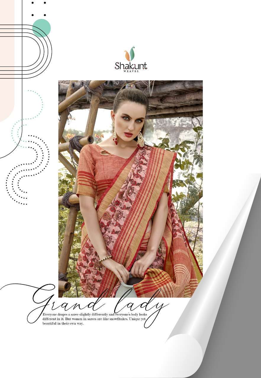 SHAKUNT WEAVES MEENA LINEN SAREE ONLINE SUPPLIER