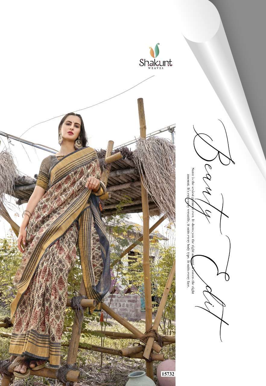 SHAKUNT WEAVES MEENA LINEN SAREE ONLINE SUPPLIER