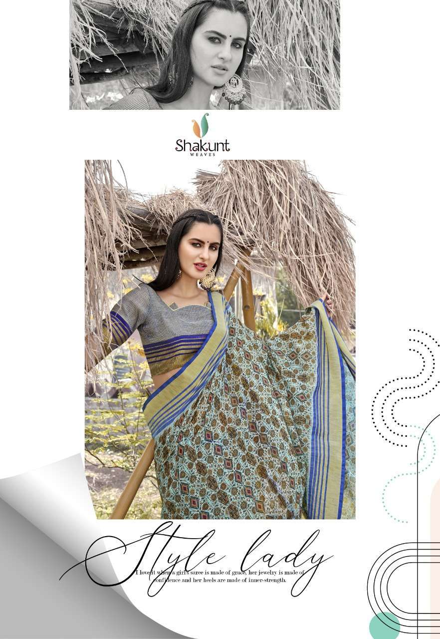 SHAKUNT WEAVES MEENA LINEN SAREE ONLINE SUPPLIER