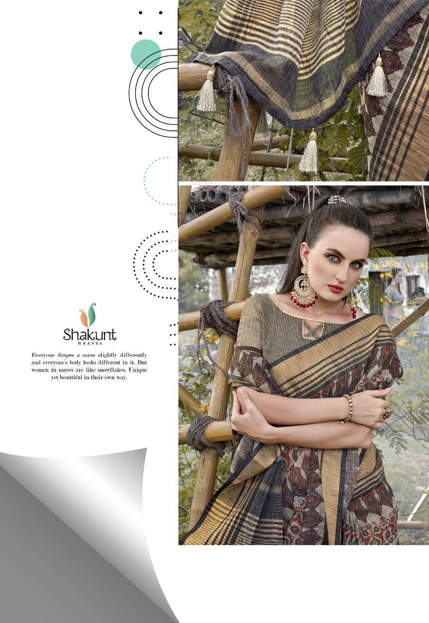 SHAKUNT WEAVES MEENA LINEN SAREE ONLINE SUPPLIER