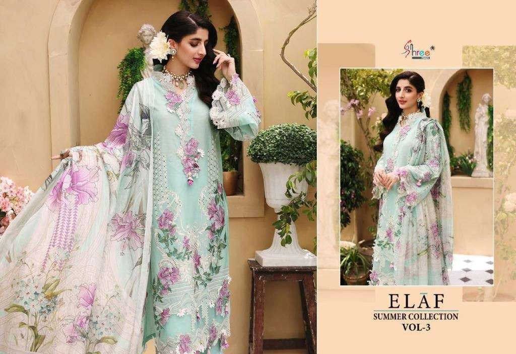 SHREE ELAF SUMMER COLLECTION VOL 3 PURE COTTON EMBROIDERY PAKISTANI SALWAR SUITS COLLECTION