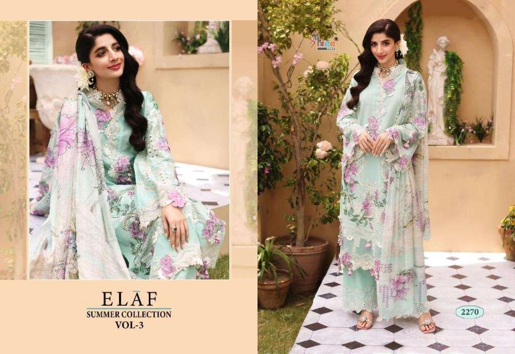 SHREE ELAF SUMMER COLLECTION VOL 3 PURE COTTON EMBROIDERY PAKISTANI SALWAR SUITS COLLECTION