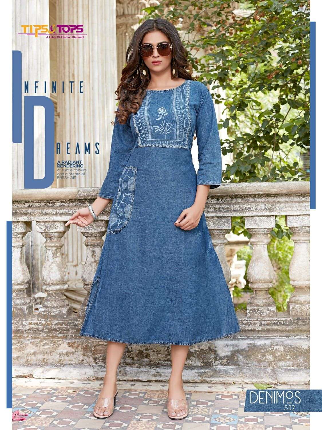 TIPS TOPS DENIMOS VOL 5 DENIM A LINE KURTIS TRENDY COLLECTION