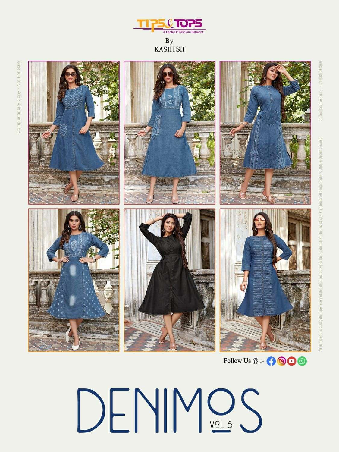 TIPS & TOPS DENIMOS VOL 5 DENIM A LINE KURTIS TRENDY COLLECTION