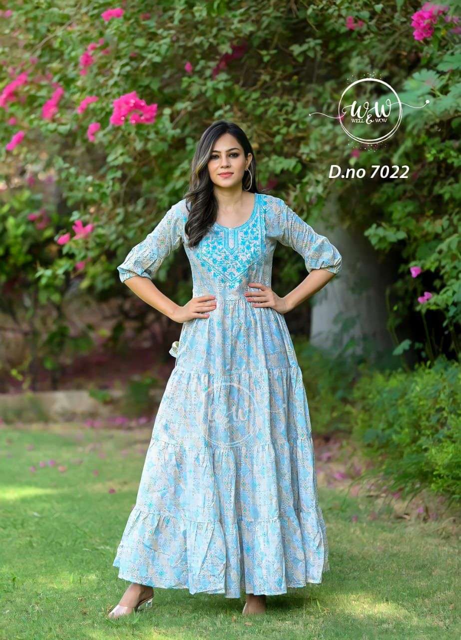 W&W Light sky Blue Premium  Wow Designer Collection D 7022