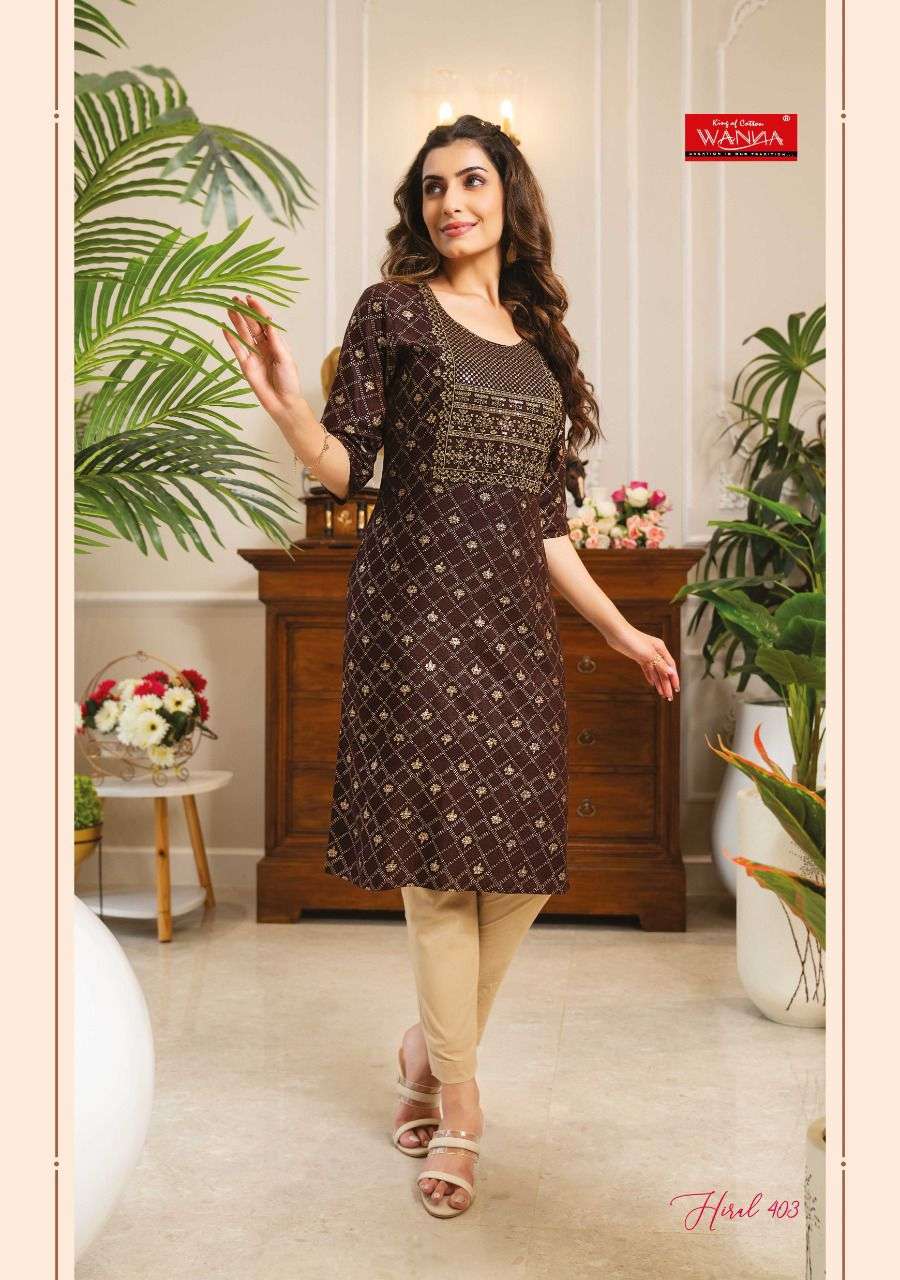 Wanna®️ Product  Hiral vol-4 Print Kurtis catalogue  office wear kurtis