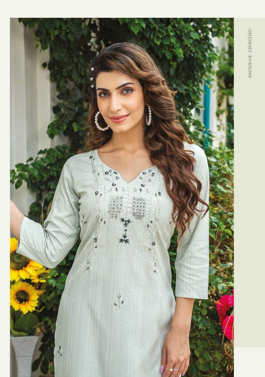 Wanna®️ ProductLaunch New Super Fancy Rayon Hand Work Kurti With Pant Catalogue name :
