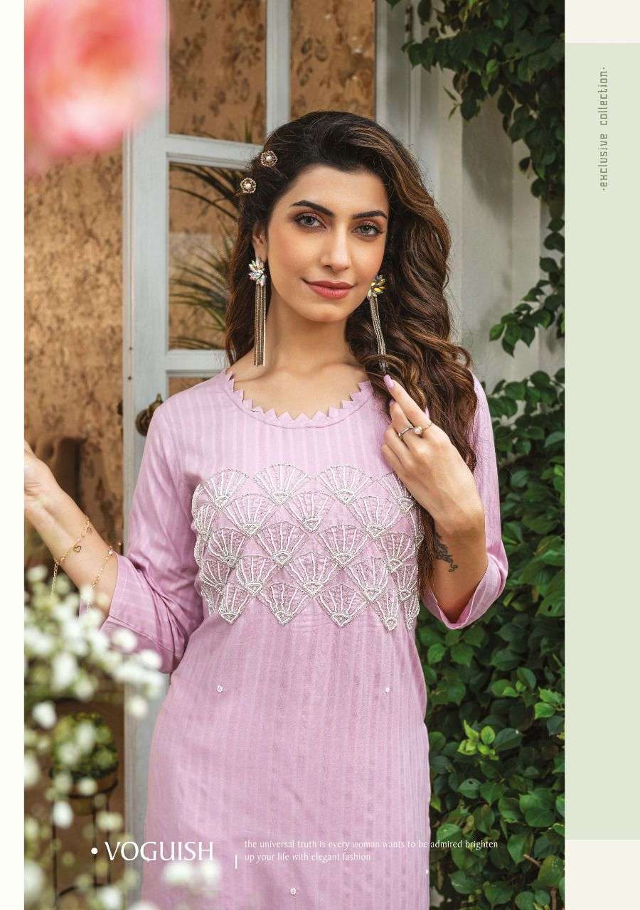 Wanna®️ ProductLaunch New Super Fancy Rayon Hand Work Kurti With Pant Catalogue name :