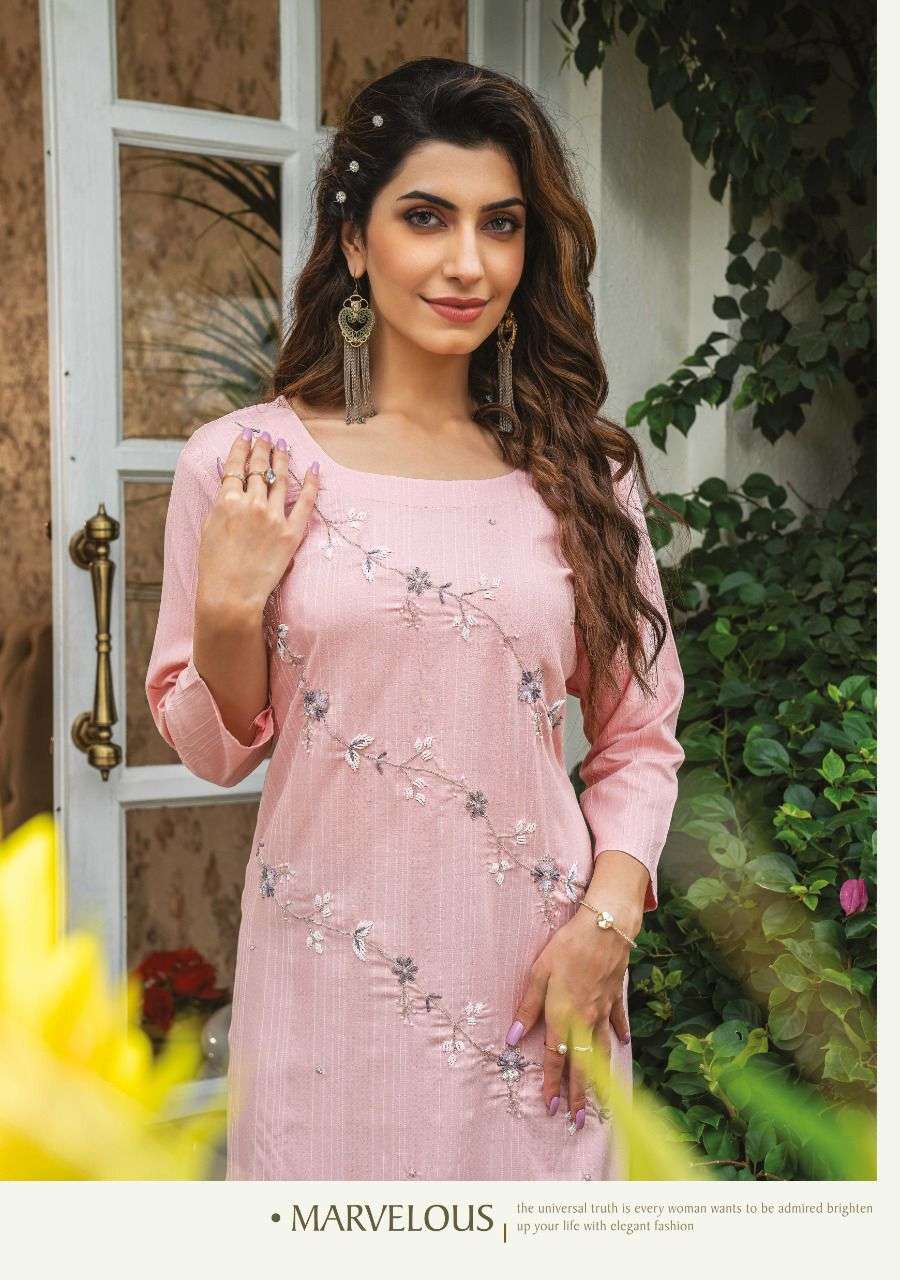 Wanna®️ ProductLaunch New Super Fancy Rayon Hand Work Kurti With Pant Catalogue name :