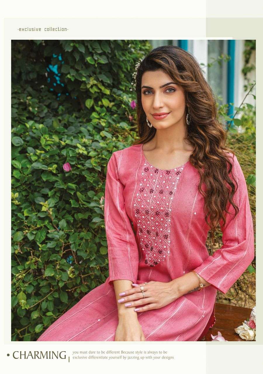 Wanna®️ ProductLaunch New Super Fancy Rayon Hand Work Kurti With Pant Catalogue name :