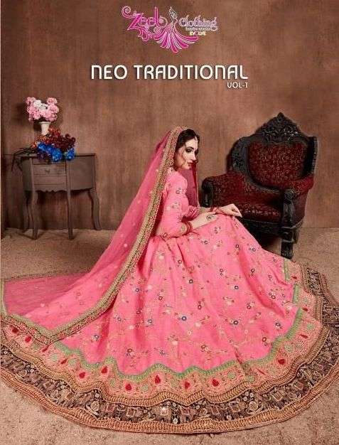 ZEEL CLOTHING NEO TRADITIONAL VOL 1 7101-7108 SERIES LEHENGA CHOLI COLLECTION BEST RATE