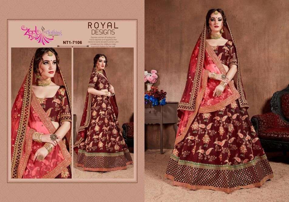 ZEEL CLOTHING NEO TRADITIONAL VOL 1 7101-7108 SERIES LEHENGA CHOLI COLLECTION BEST RATE