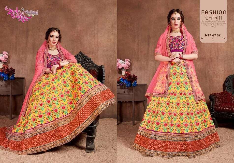 ZEEL CLOTHING NEO TRADITIONAL VOL 1 7101-7108 SERIES LEHENGA CHOLI COLLECTION BEST RATE