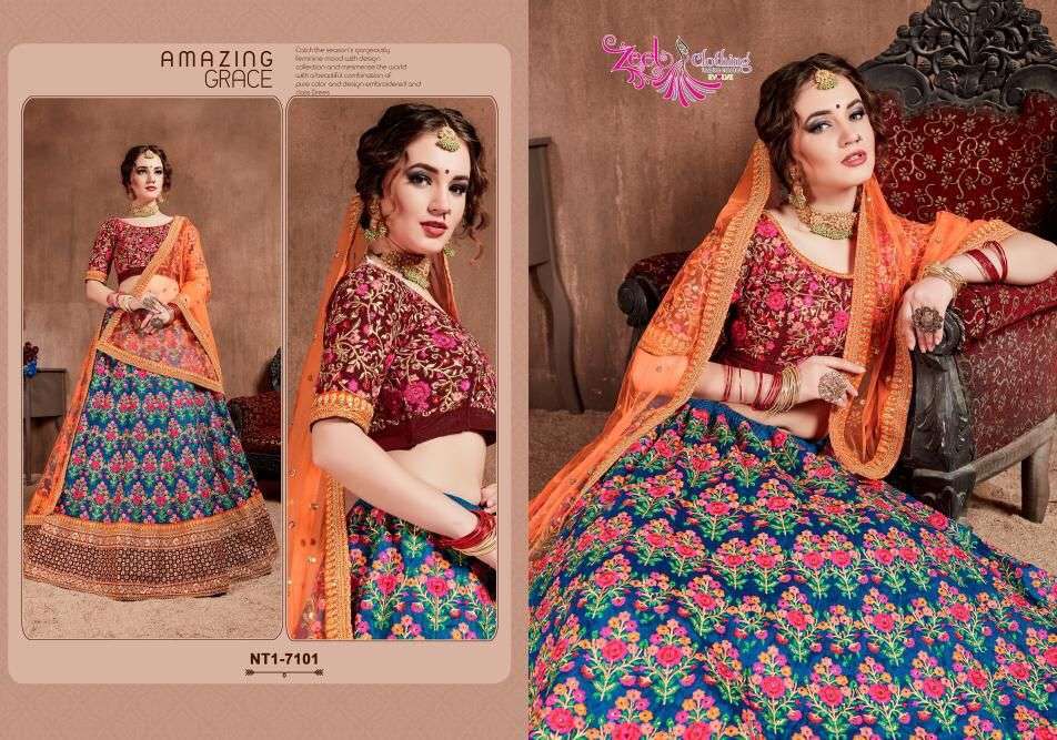 ZEEL CLOTHING NEO TRADITIONAL VOL 1 7101-7108 SERIES LEHENGA CHOLI COLLECTION BEST RATE