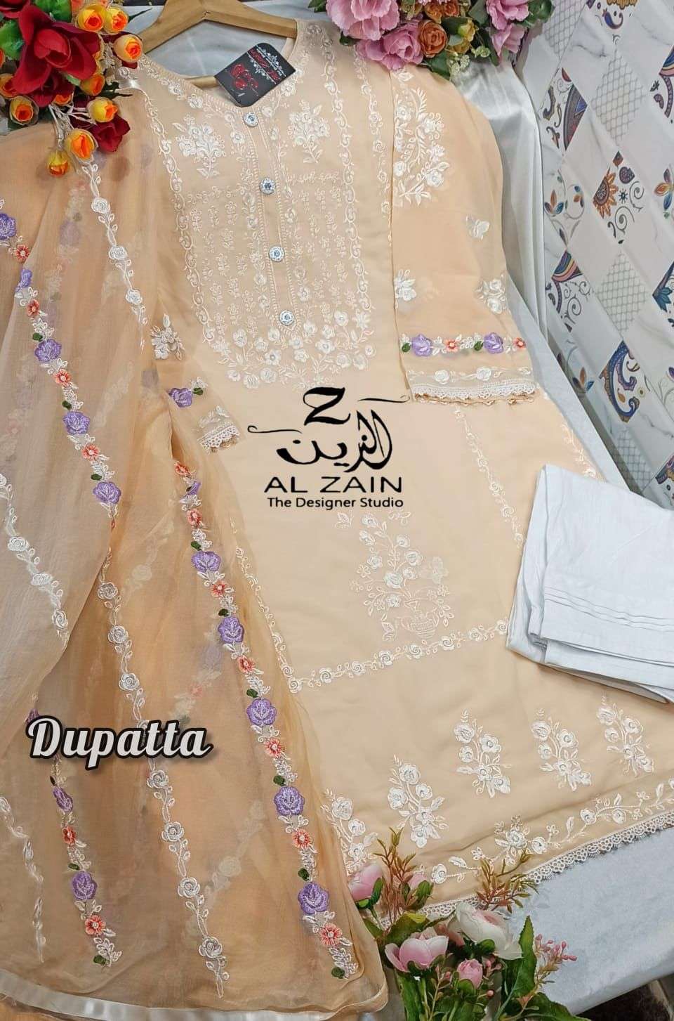  AL ZAIN 272706 GEORGETTE PAKISTANI READYMADE SALWAR KAMEEZ