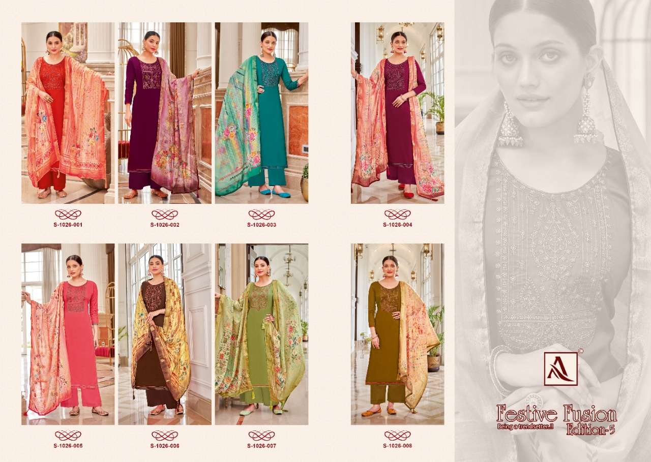 Alok Festive Fusion Edition Vol 5 Catalog Jam Cotton Designer Dress Materials