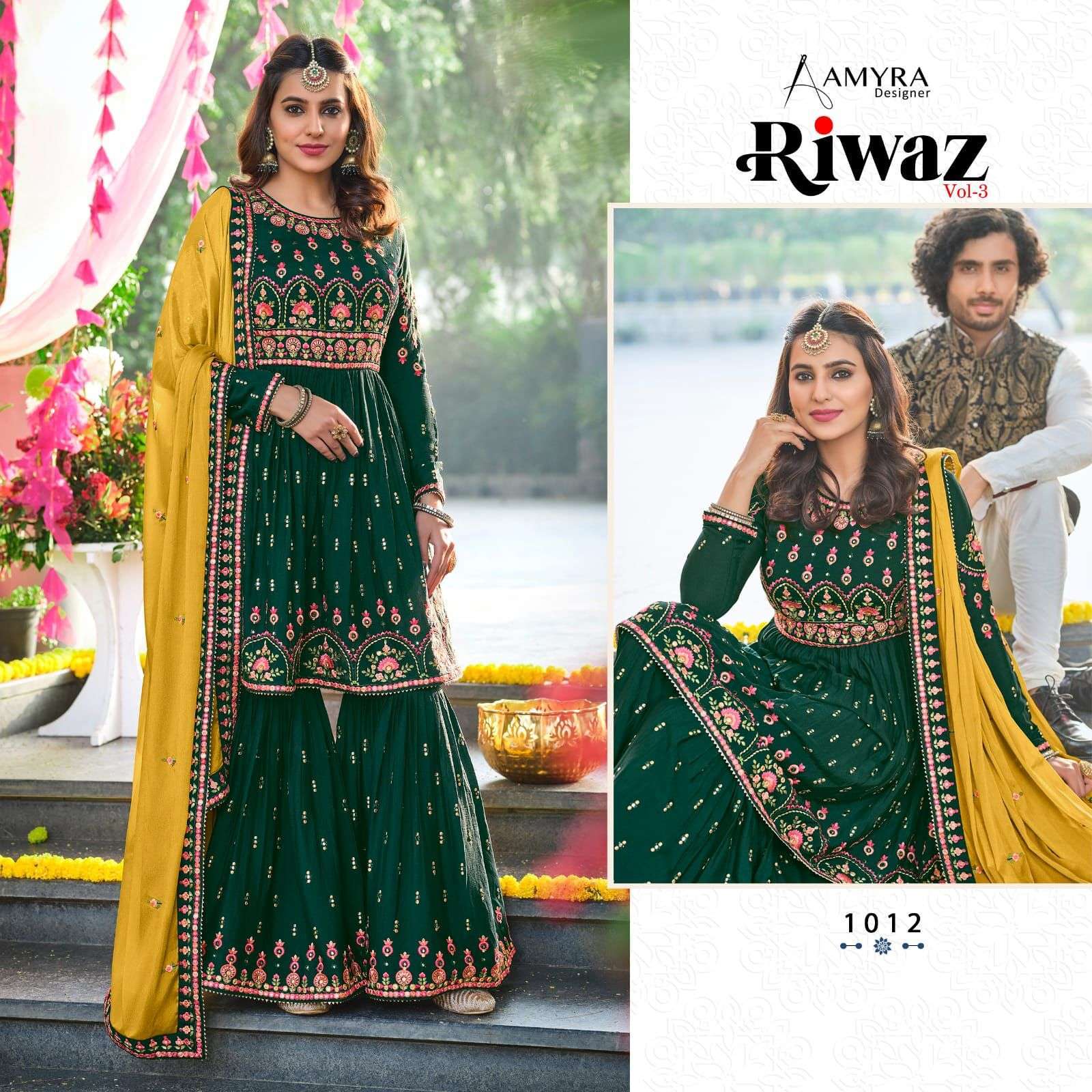  AMYRA RIWAZ VOL 3 READYMADE TOP WITH PLAZZO & DUPATTA COLLECTION