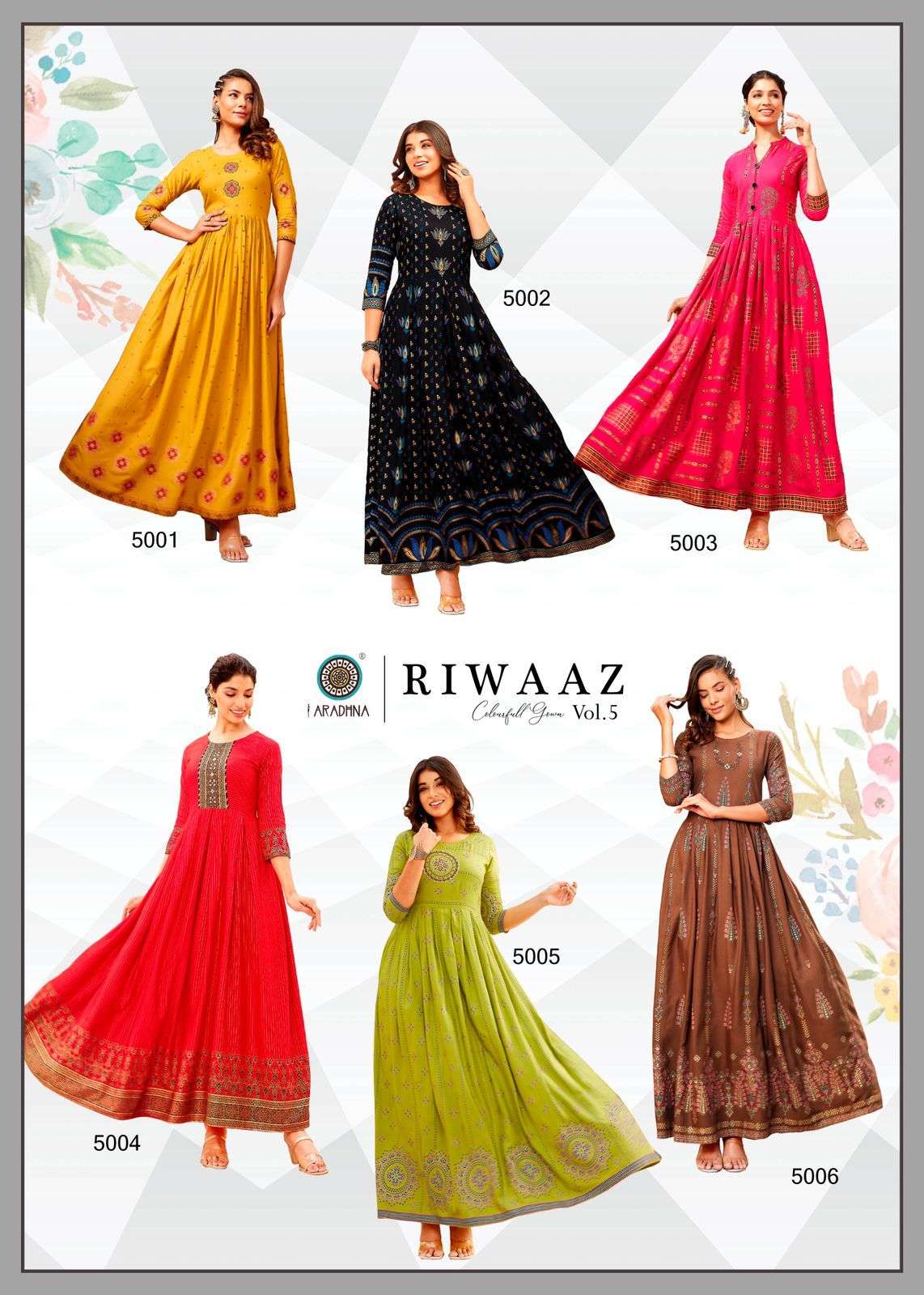 ARADHNA Catalog  RIWAAZ VOL 5 anarkali kurtis wholesale Price