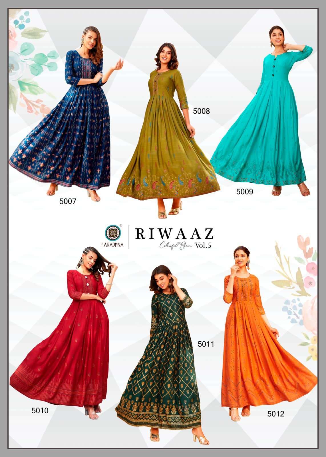 ARADHNA Catalog  RIWAAZ VOL 5 anarkali kurtis wholesale Price