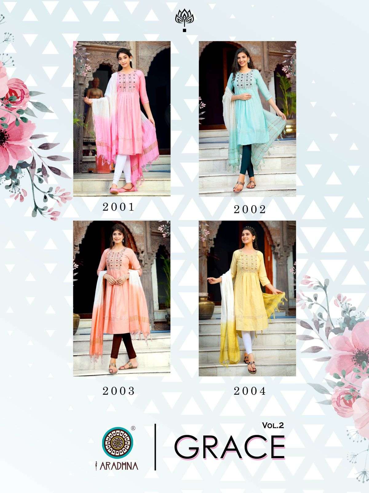 Aradhna Grace Vol 2 Catalog Designer Cotton Kurti With Dupatta