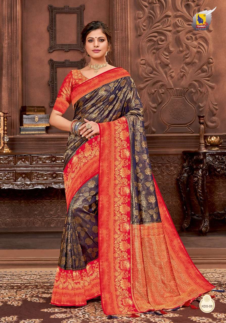  ASHIKA KANJIVARAM SILK RICH PALLU SAREE SUPPLIER