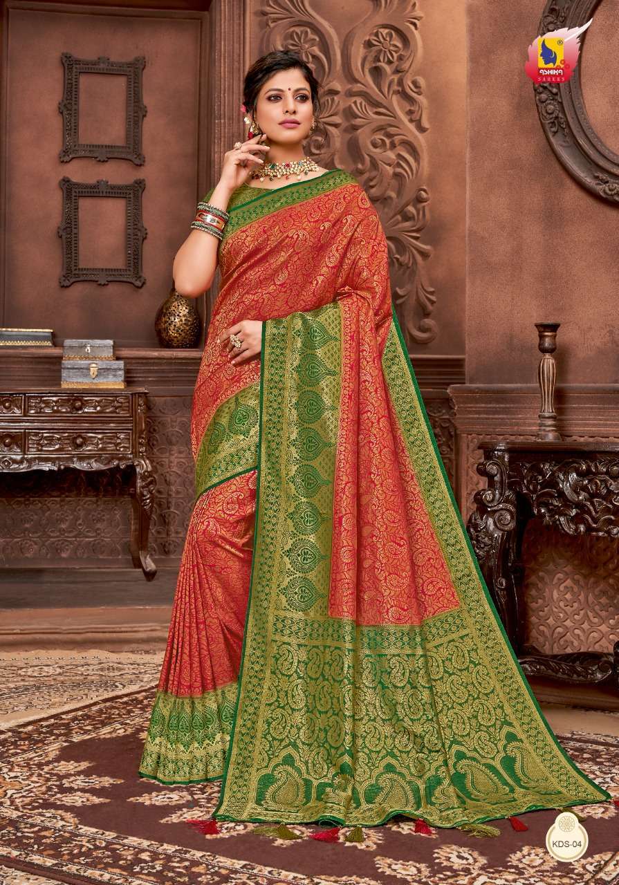  ASHIKA KANJIVARAM SILK RICH PALLU SAREE SUPPLIER