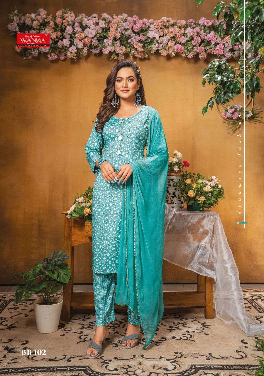 BLOOMING BEAUTY BY WANNA READYMADE RAYON FANCY SALWAR KAMEEZ