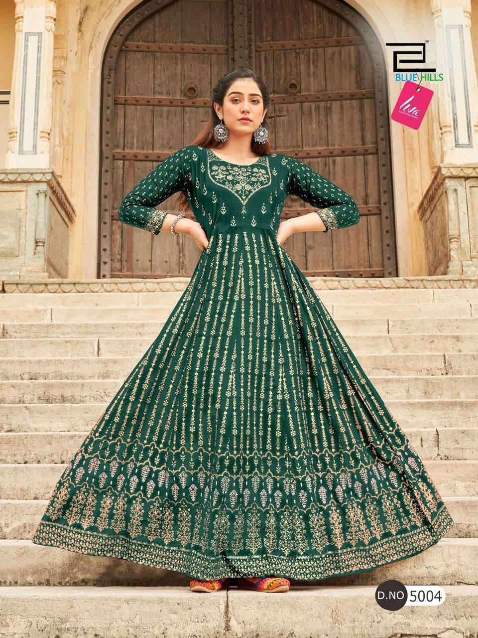 Blue Hills Leela Vol 5 Catalog Long Anarkali Rayon Kurtis