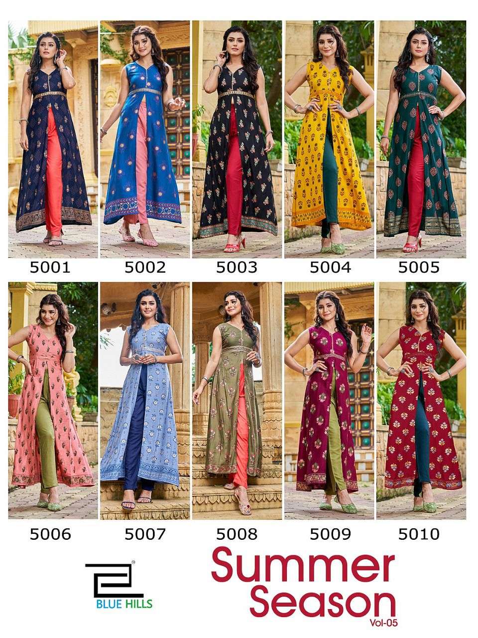 Blue Hills Summer Season Vol 5 Catalog Designer Wear Kurtis
