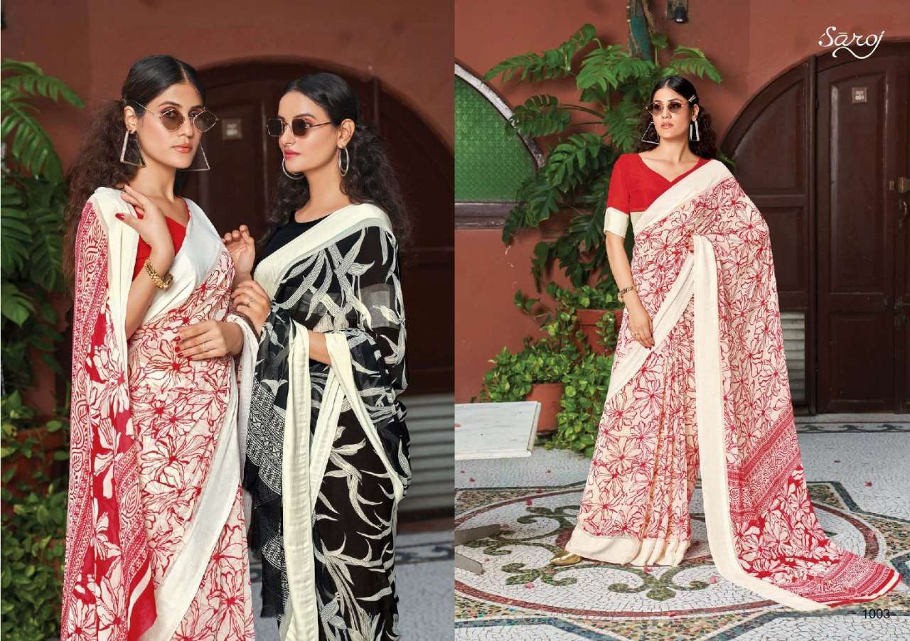 BUTTERFLY BY SAROJ WEIGHTLESS PRINTED SAREES