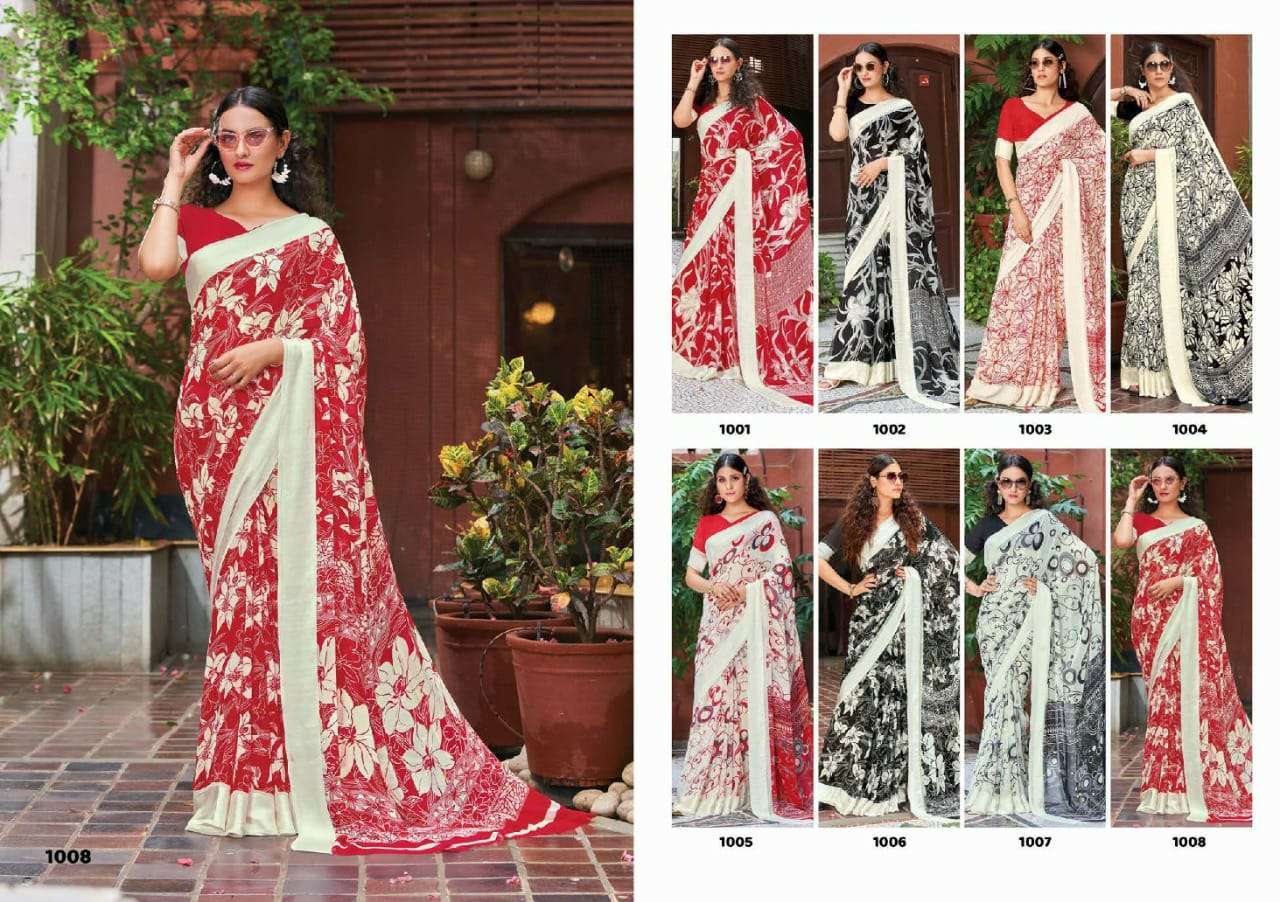  BUTTERFLY BY SAROJ WEIGHTLESS PRINTED SAREES