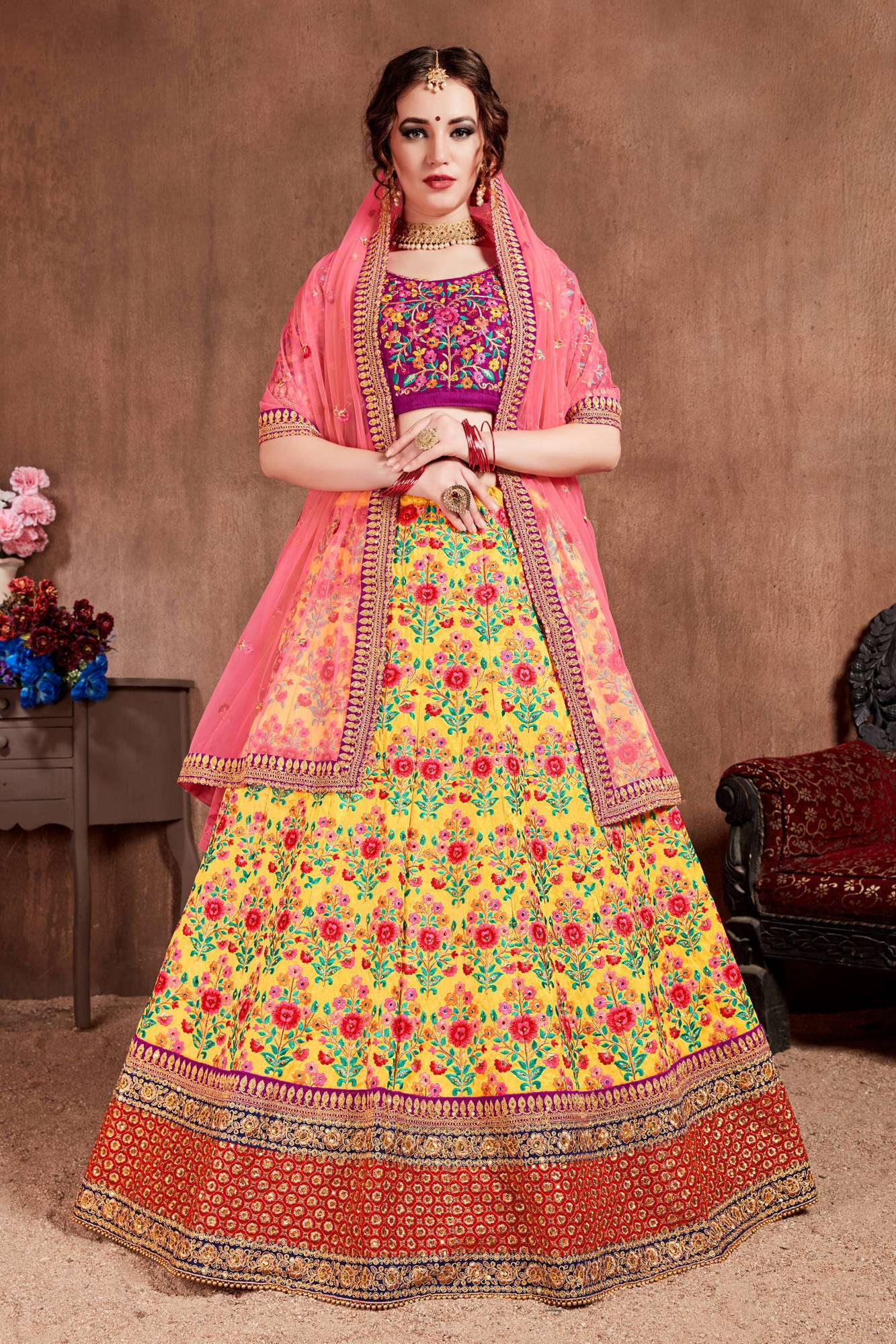 D no : 7102 Navratri lehenga choli buy online from Wholesale catalog