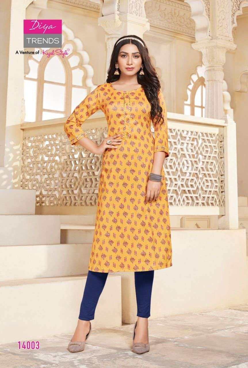 Diya Trends Gardencity Vol 14 Catalog Foil Printed Kurties