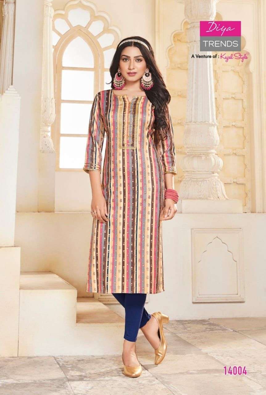 Diya Trends Gardencity Vol 14 Catalog Foil Printed Kurties