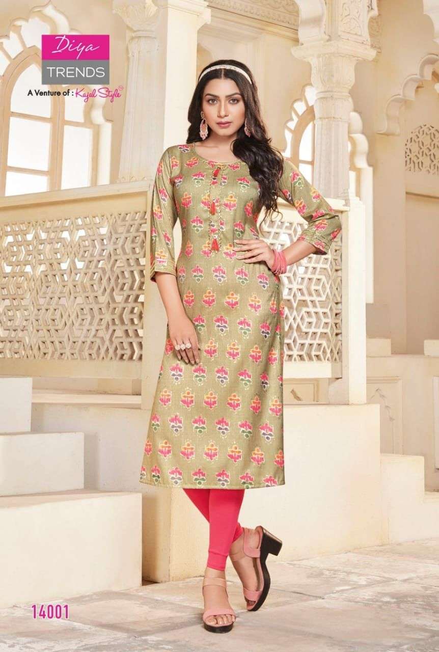Diya Trends Gardencity Vol 14 Catalog Foil Printed Kurties