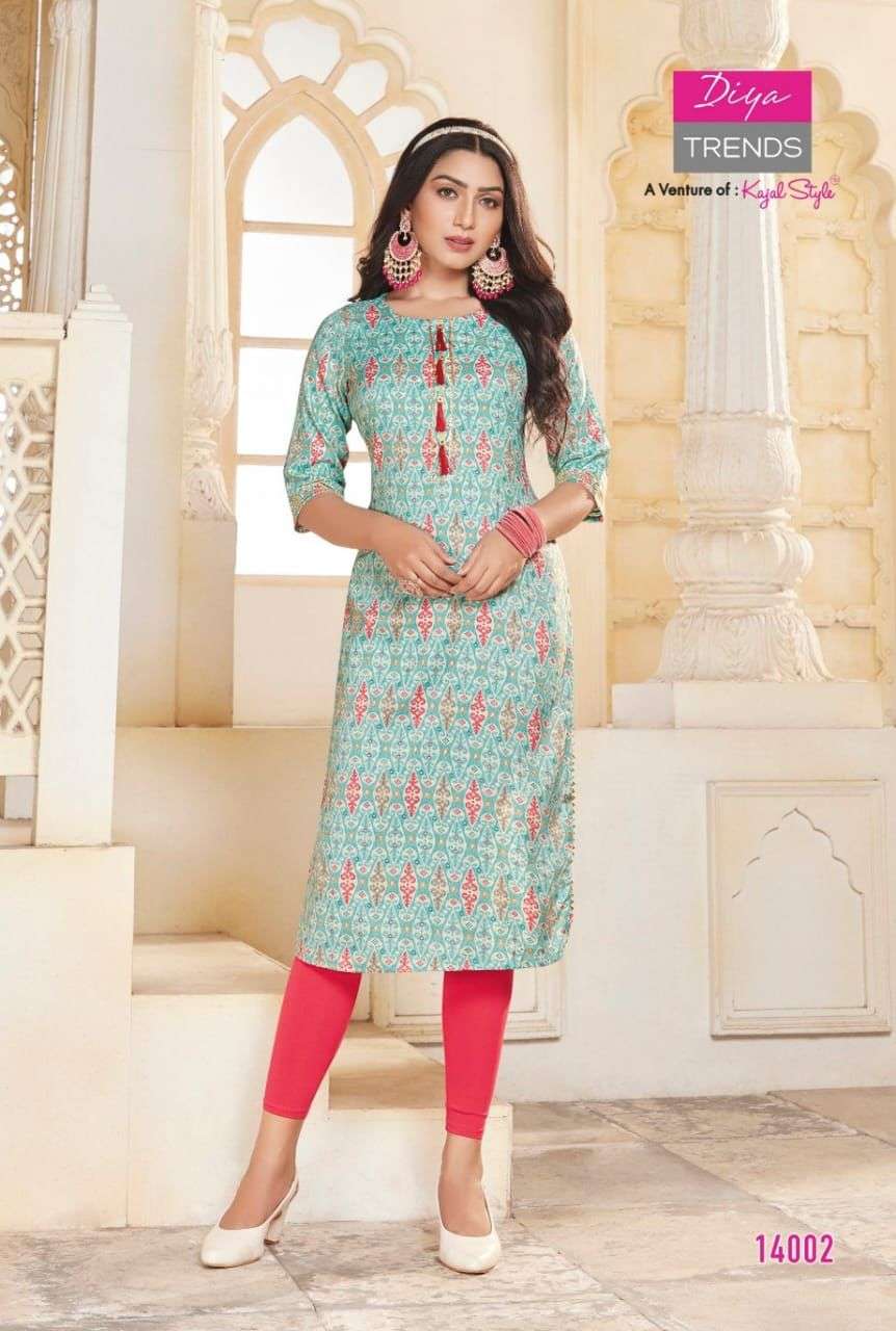 Diya Trends Gardencity Vol 14 Catalog Foil Printed Kurties